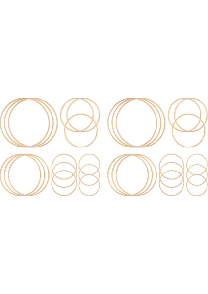 30X Ahşap Yüzükler Bambu Çiçek Çember Çelenk Yüzükleri Macrame Hoop Halkaları Dıy Düğün Noel Çelenk Dream Catcher (Yurt Dışından)