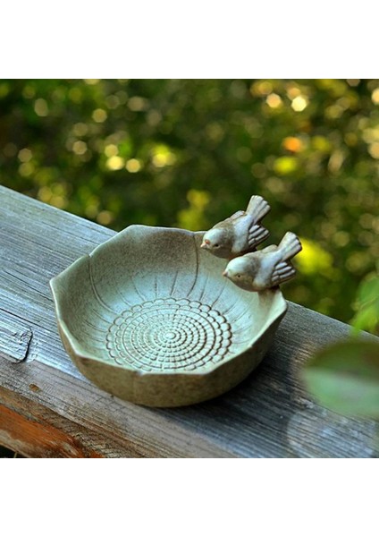 2x Seramik Doğum Banyoları Bahçe Dekoru Doğum Besleyici Seramik Akvaryum Retro Kaplama Kuş Besleyici (Yurt Dışından) fiyatları