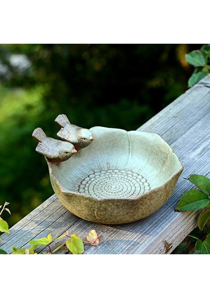 2x Seramik Doğum Banyoları Bahçe Dekoru Doğum Besleyici Seramik Akvaryum Retro Kaplama Kuş Besleyici (Yurt Dışından) indirimleri