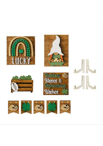 Paskalya Ahşap El Sanatları Katmanlı Tepsi Dekorasyon Dekorasyonu Ev Sahnesi Dekorasyonu 3 (Yurt Dışından)