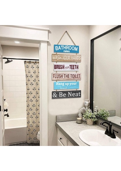 Ofis Banyosu Için Ilham Verici Duvar Sanat Dekoru Ahşap Rustik Asılı Motivasyonel Duvar Sanat Dekorasyon Işareti B (Yurt Dışından) indirimleri