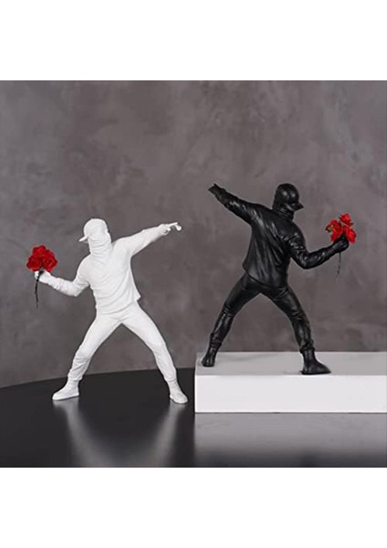 Çiçek Atıcı Heykel Ev Dekoru Için Reçine Heykeli Oturma Odası Için Dekoratif Figürinler Ofis Masası Kitaplık Dekoru (Yurt Dışından) indirimleri