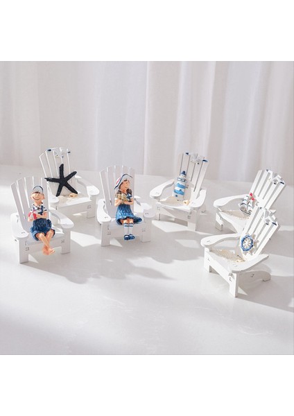 Mini Beach Sandalye Akdeniz Plajı Sandalye Ev Dekorasyonu Ev Ahşap Sandalye Zanaat Süsleme Masası Sanat Dekorasyonu (Yurt Dışından) fiyatları