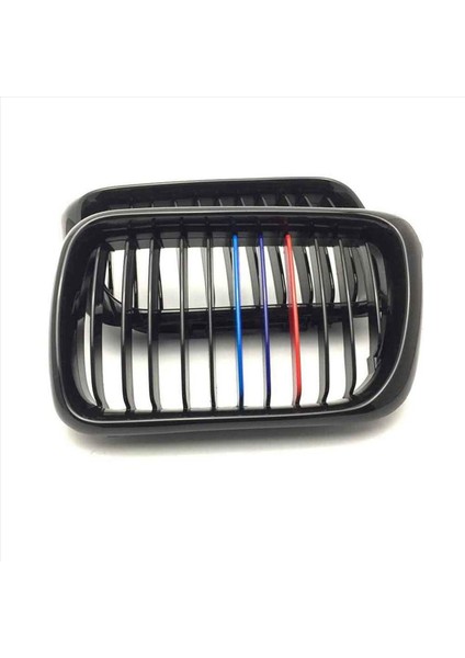 2x Araba Parlak Siyah Ön Başlıklı Böbrek Izgara Mesh Sport Racing Izgaralar Bmw E36 M3 3 Serisi 1997-1999 M-Color (Yurt Dışından) indirimleri