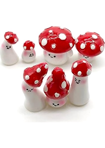 7pcs Mini Mantarlar Için Mini Mantarlar Küçük Peri Bahçe Mantarları Küçük Reçine Dekoru Minyatürler Heykeli (Yurt Dışından) fırsatları