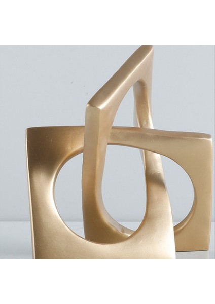 Özet Geometrik Bozulma Süsü Zanaat Masası Dekorasyon Altın Kare Yaka Sanat Heykel Odası Estetik Dekor (Yurt Dışından)