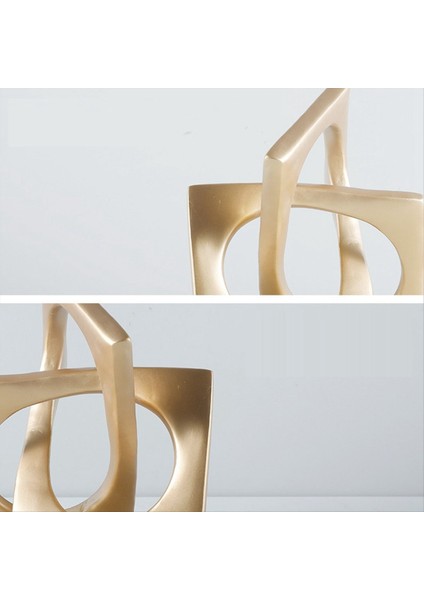 Özet Geometrik Bozulma Süsü Zanaat Masası Dekorasyon Altın Kare Yaka Sanat Heykel Odası Estetik Dekor (Yurt Dışından) modelleri