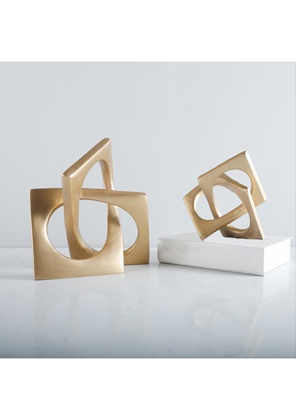 Özet Geometrik Bozulma Süsü Zanaat Masası Dekorasyon Altın Kare Yaka Sanat Heykel Odası Estetik Dekor (Yurt Dışından) fırsatları