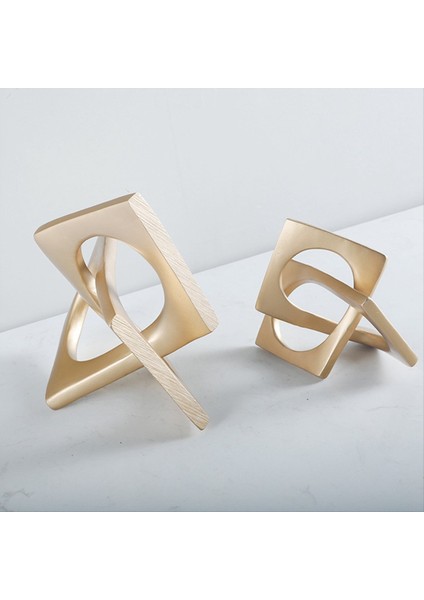 Özet Geometrik Bozulma Süsü Zanaat Masası Dekorasyon Altın Kare Yaka Sanat Heykel Odası Estetik Dekor (Yurt Dışından) indirimleri