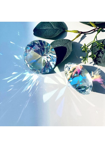 4pcs 50 Mm/ 2 Inç Ab Renkli Yüzlü Elmas Kristal Gökkuşağı Kağıt Ağır Kristal Ev Ofis Dekoru ve Düğün Iyilikleri (Yurt Dışından) fiyatları