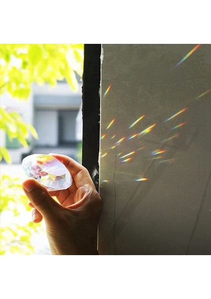 4pcs 50 Mm/ 2 Inç Ab Renkli Yüzlü Elmas Kristal Gökkuşağı Kağıt Ağır Kristal Ev Ofis Dekoru ve Düğün Iyilikleri (Yurt Dışından) modelleri