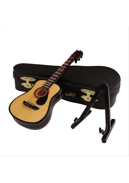 D-Wooden Minyatür Gitar Stand ve Case Mini Musical Enstrüman Minyatür Bebek Evi Modeli Ev Dekorasyonu (Yurt Dışından)
