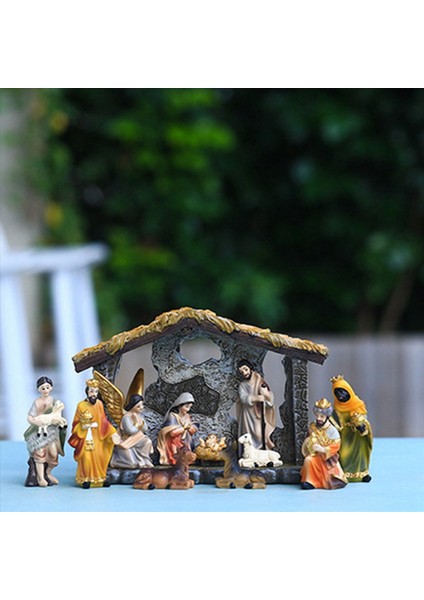 2x Noel Doğuş Yemeği Grup Sahnesi Dekorasyon Hediye Kutusu Noel Hediye Reçine El Sanatları (Yurt Dışından) modelleri