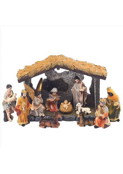 2x Noel Doğuş Yemeği Grup Sahnesi Dekorasyon Hediye Kutusu Noel Hediye Reçine El Sanatları (Yurt Dışından) indirimleri