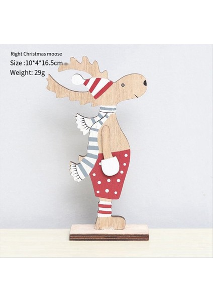 Noel Ev Dekorasyonu Ahşap Noel Dekor Karikatür Elk-Deer Noel Masa Süsleri Noel Ren Geyiği Dekorasyonları (Yurt Dışından) fırsatları