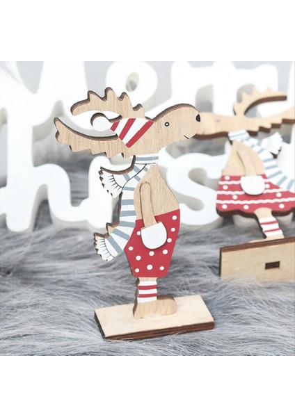 Noel Ev Dekorasyonu Ahşap Noel Dekor Karikatür Elk-Deer Noel Masa Süsleri Noel Ren Geyiği Dekorasyonları (Yurt Dışından) indirimleri