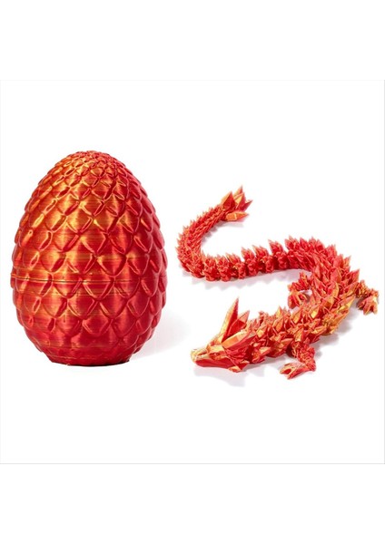 3D Baskılı Ejderha Yumurta Dragon Yumurta ile Tam Mafsallı Ejderha Kristal Ejderha Ev Ofisi Dekor Yönetici Masası Oyuncaklar-B (Yurt Dışından)