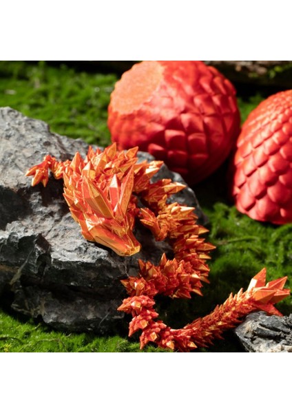 3D Baskılı Ejderha Yumurta Dragon Yumurta ile Tam Mafsallı Ejderha Kristal Ejderha Ev Ofisi Dekor Yönetici Masası Oyuncaklar-B (Yurt Dışından) fiyatları