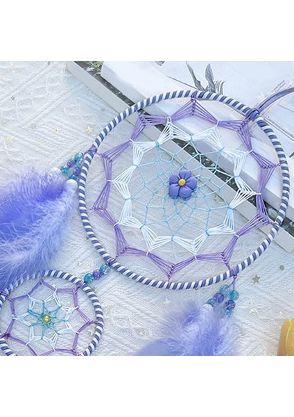 Mor Rüya Catcher Tüy Dream Catchers Için Yatak Odası Rüya Duvar Asma Dekor Sanat Süsleme El Sanatları Hediyeleri (Yurt Dışından) fırsatları