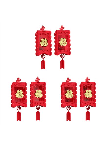 6 Adet Kırmızı Çin Fenerleri Çin Yeni Yılı Için Süslemeler Çin Bahar Festivali Düğün Kutlama Dekoru Küçük (Yurt Dışından)