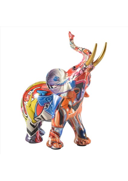 Iskandinav Resim Graffiti Fil Heykel Heykel Figürin Renkli Sanat Heykeli Yaratıcı Reçine Hayvan Heykeli Dekor A (Yurt Dışından) fiyatları