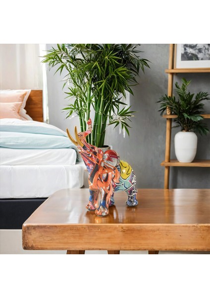 Iskandinav Resim Graffiti Fil Heykel Heykel Figürin Renkli Sanat Heykeli Yaratıcı Reçine Hayvan Heykeli Dekor A (Yurt Dışından) indirimleri