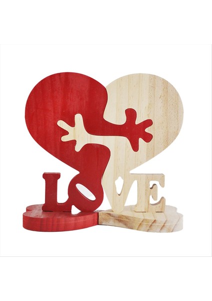 2pcs Ahşap Kalp Aşk Süsü Ahşap Dekorasyon Sevgililer Günü Hediye Ahşap Kalp Aşk (Yurt Dışından)