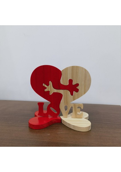 2pcs Ahşap Kalp Aşk Süsü Ahşap Dekorasyon Sevgililer Günü Hediye Ahşap Kalp Aşk (Yurt Dışından) modelleri