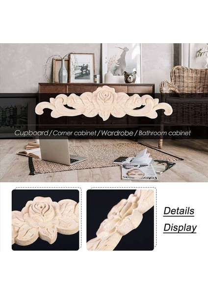 50 Adet Ahşap Oyma Duvar Dekoru Çiçek Ahşap Oyma Aplike Köşe Dekoratif Mobilya Kapı Dolap Yatak Dekorasyonlar (Yurt Dışından) indirimleri