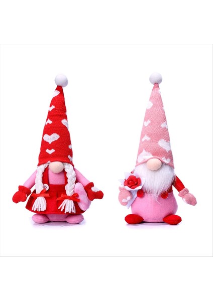 Sevgililer Günü Cnomes Dekorasyon Peluş - 2 Pcs Bay ve Bayan Scandinavian Tomte Bebek Ev Masa Süsleri Için Sevgililer (Yurt Dışından)