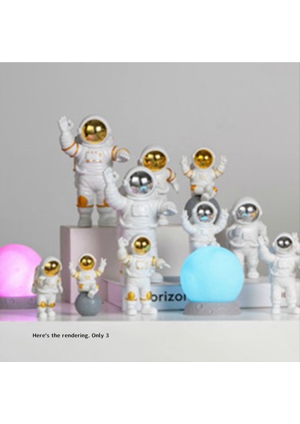 3pcs Astronot Dekor Sevimli Model Küçük Astronot Araba Oturma Odası Masaüstü Dekorasyon Dekorasyon Doğum Günü Hediyesi Gümüş (Yurt Dışından) indirimleri