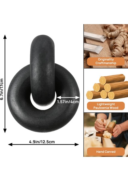 Ahşap Zincir Dekor 2-Link Dekoratif Zincir El Oyma Boho Ahşap Düğüm Kitap Masası Oturma Odası Masa (Siyah) (Yurt Dışından) fiyatları