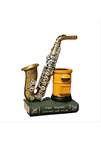 Saksafon Reçine Su Geçirmez Kalem Tutucu Masa Makyaj Fırçası Tutucu Ofis Malzemeleri Reçine Süslemeleri Kırmızı (Yurt Dışından) fiyatları