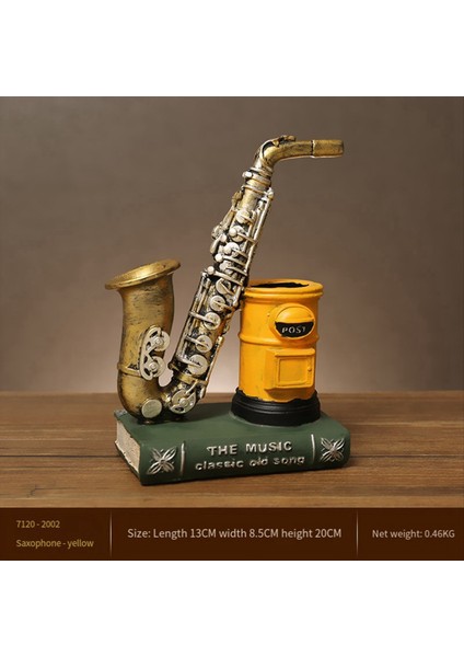 Saksafon Reçine Su Geçirmez Kalem Tutucu Masa Makyaj Fırçası Tutucu Ofis Malzemeleri Reçine Süslemeleri Kırmızı (Yurt Dışından) modelleri