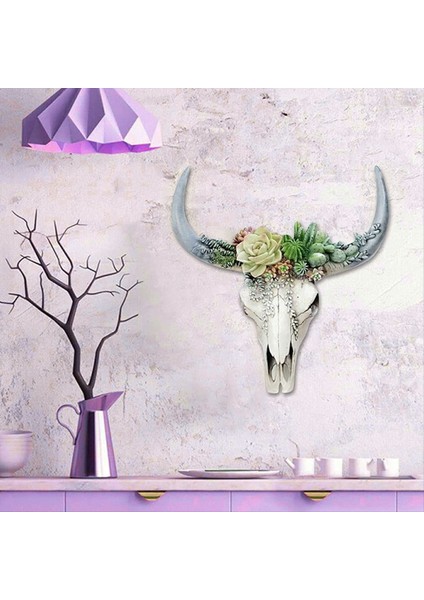 Reçine Longhorn Inek Kafatası Baş Duvar Asma Dekor Çiçek Inek Kafatası Duvar Dekor Kreş Dekoru Reçine Süsleme ile Saplama (Yurt Dışından) fırsatları