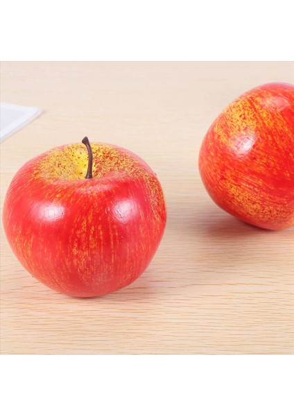Dekoratif Yapay Elma Plastik Meyveler Ev Dekor 36 Pcs Kırmızı (Yurt Dışından)