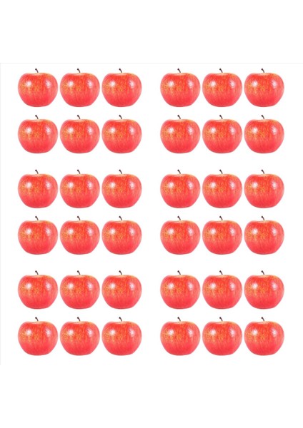 Dekoratif Yapay Elma Plastik Meyveler Ev Dekor 36 Pcs Kırmızı (Yurt Dışından) fiyatları