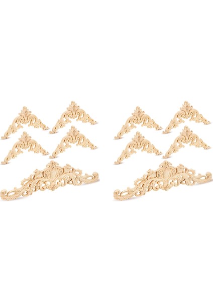 10X Ahşap Aplikeler Onaylar Dekoratif Ahşap Aplikler Dıy Ahşap Aplikeler Ayna Yatağı Kapısı Dolabı Dolap Mobilyaları (Yurt Dışından)