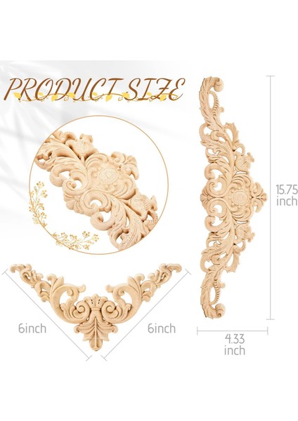 10X Ahşap Aplikeler Onaylar Dekoratif Ahşap Aplikler Dıy Ahşap Aplikeler Ayna Yatağı Kapısı Dolabı Dolap Mobilyaları (Yurt Dışından) modelleri