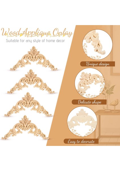 10X Ahşap Aplikeler Onaylar Dekoratif Ahşap Aplikler Dıy Ahşap Aplikeler Ayna Yatağı Kapısı Dolabı Dolap Mobilyaları (Yurt Dışından) fırsatları