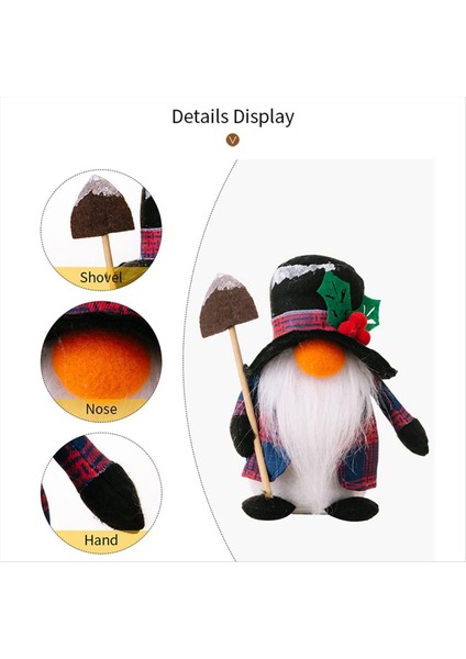 Noel Süslemeleri Yüzü Olmayan Bebek Kardan Adam Heykelcik Süslemesi Süpürge Kürek Goblin Gnome Bebek Hediyeleri Kadın (Yurt Dışından) modelleri