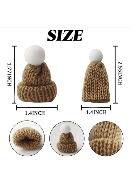 220PCS Mini Örgü Şapkaları Noel Mini Örgü Bebek Şapkaları Mini Yün Şapka Noel Süsleri Için Dıy Sanat ve Zanaat (Yurt Dışından) fırsatları