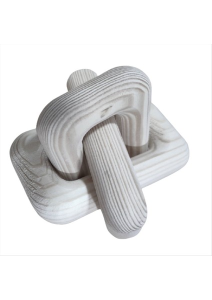 Boho Tarzı Ahşap Zincir Bağlantı Top Süsleri El Oymalı 3 Bağlantılı Zincir Sanat Zanaat Masa Süsü Ev Ofisi Rustik Deco B B (Yurt Dışından)