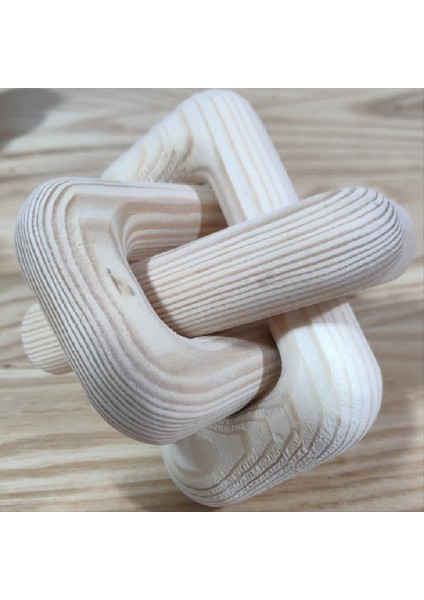 Boho Tarzı Ahşap Zincir Bağlantı Top Süsleri El Oymalı 3 Bağlantılı Zincir Sanat Zanaat Masa Süsü Ev Ofisi Rustik Deco B B (Yurt Dışından) modelleri