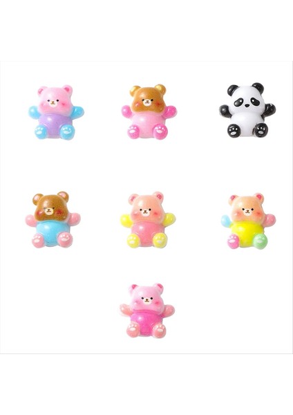 100PCS Sevimli 3D Ayı Dıy Reçine Buzdolabı Mıknatıs Cep Telefon Kılıf Aksesuarları Tırnak Sanat Aksesuarları Karışık Renkler (Yurt Dışından)