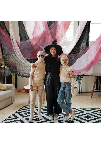 Cadılar Bayramı Ürpertici Kumaş 6pcs 30X72INCH Cadılar Bayramı Siyah Ürkütücü Korkunç Ürpertici Gazlı Gezay (Yurt Dışından) fiyatları