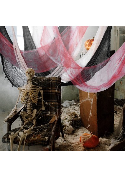 Cadılar Bayramı Ürpertici Kumaş 6pcs 30X72INCH Cadılar Bayramı Siyah Ürkütücü Korkunç Ürpertici Gazlı Gezay (Yurt Dışından) fırsatları