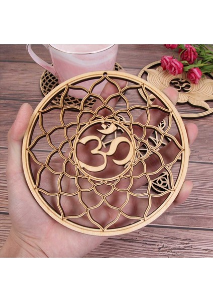 16 Paket 14CM Ahşap Duvar Tabelası Hayat Şekli Şekli Coaster Ahşap Duvar Sanatı Diy Coaster Zanaat Yapmak Geometri (Yurt Dışından)