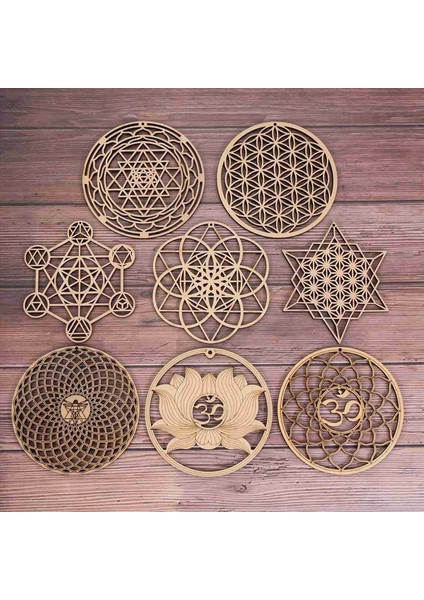 16 Paket 14CM Ahşap Duvar Tabelası Hayat Şekli Şekli Coaster Ahşap Duvar Sanatı Diy Coaster Zanaat Yapmak Geometri (Yurt Dışından) fırsatları