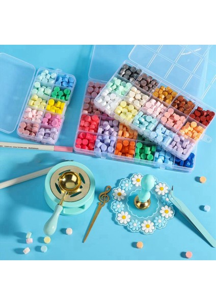 Balmumu Mühür Damgası Kiti 34PCS Isıtıcı Boyama Kalemi Hediye ve Zanaat Için Düğün Davetiyeleri Için Mükemmel Dekorasyon Mavi (Yurt Dışından) fırsatları
